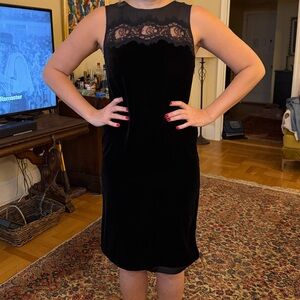 LK Bennett Black Velvet Midi Dress